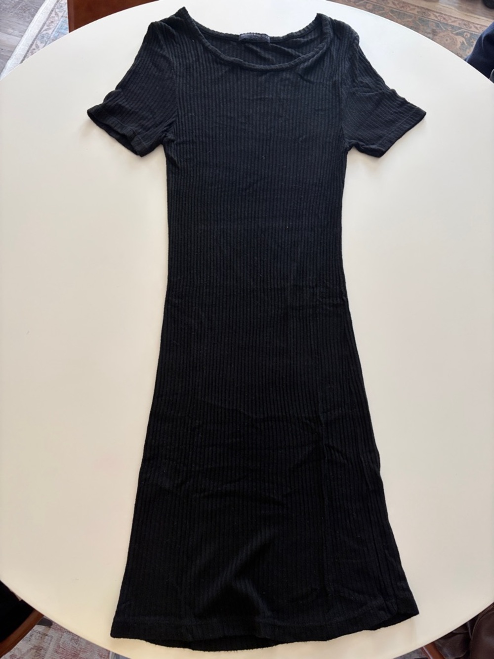 Brandy Melville Black Ribbed Bodycon Mini Dress